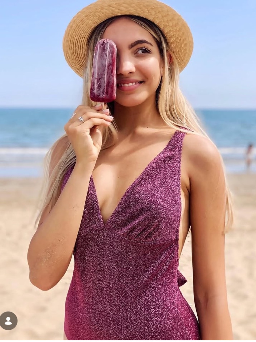Anniel purple glitter Luna one piece swimsuit